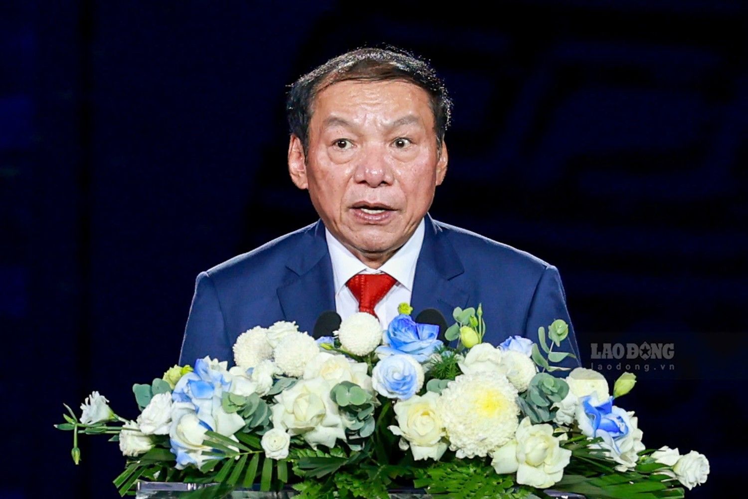 Bo truong Nguyen Van Hung phat bieu tai Be mac Le hoi Van hoa The gioi tai Ha Noi 2025. Anh: Hai Nguyen