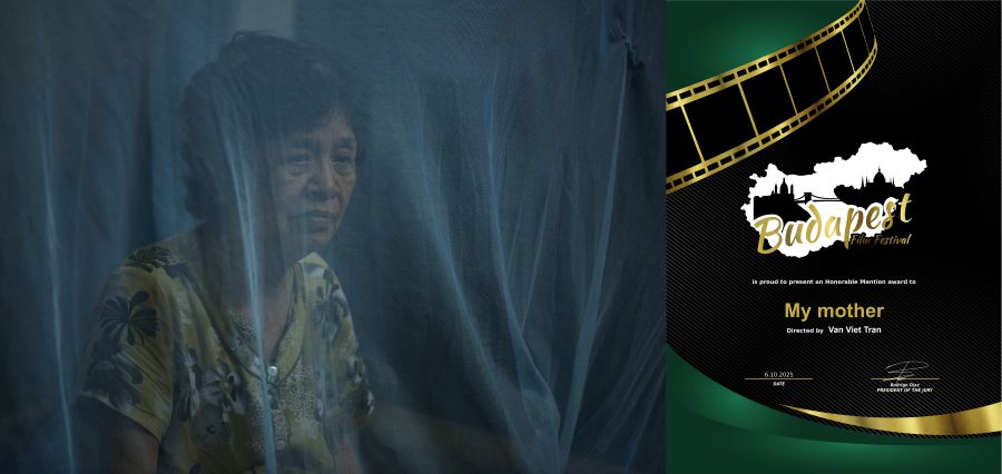 映画「マイ・マザー」のシーンとブダペスト映画祭名誉学位。写真: チャン・ベト
