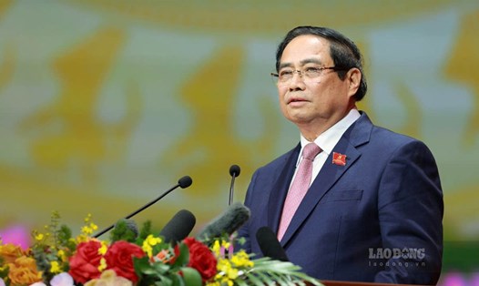 Ủy viên Bộ Chính trị, Thủ tướng Chính phủ Phạm Minh Chính nhấn mạnh tinh thần làm thế nào để lựa chọn được cán bộ có đức, có sức, có tài. Ảnh: Hải Nguyễn