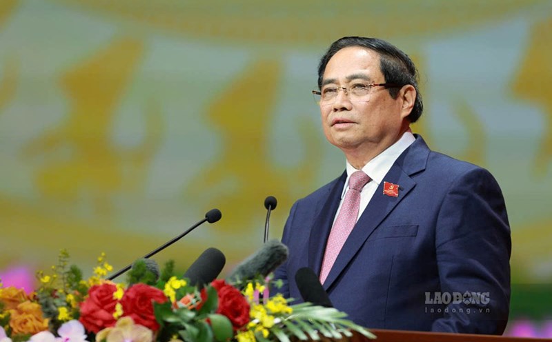 Politburo member and Prime Minister Pham Minh Chinh emphasized the spirit of how to select cadres with virtue, strength, and talent. Photo: Hai Nguyen