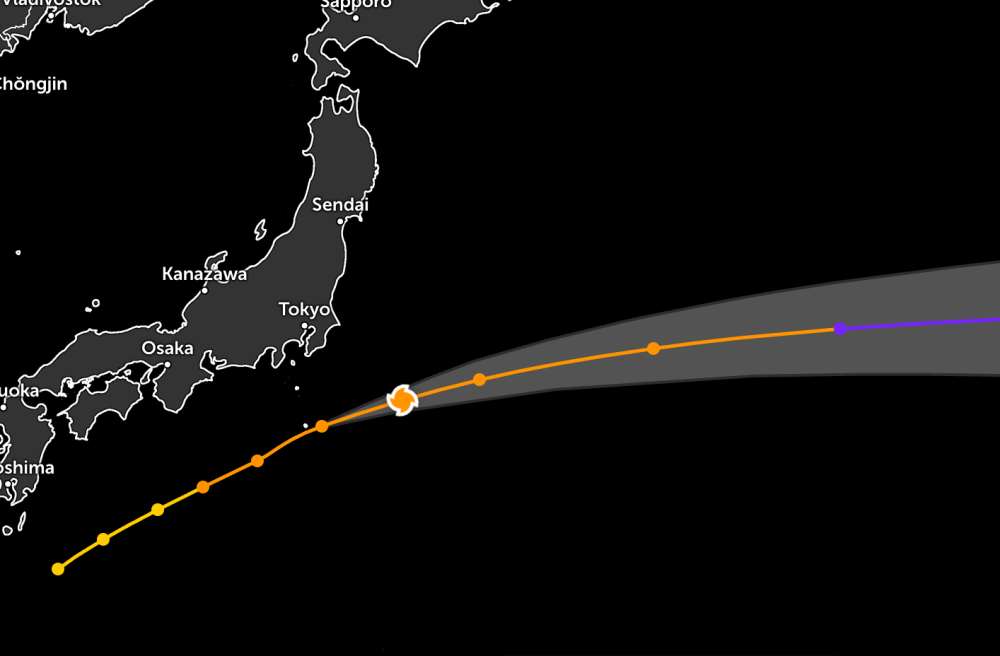 Du bao huong di cua bao Nakri tren bien. Anh: JWTC