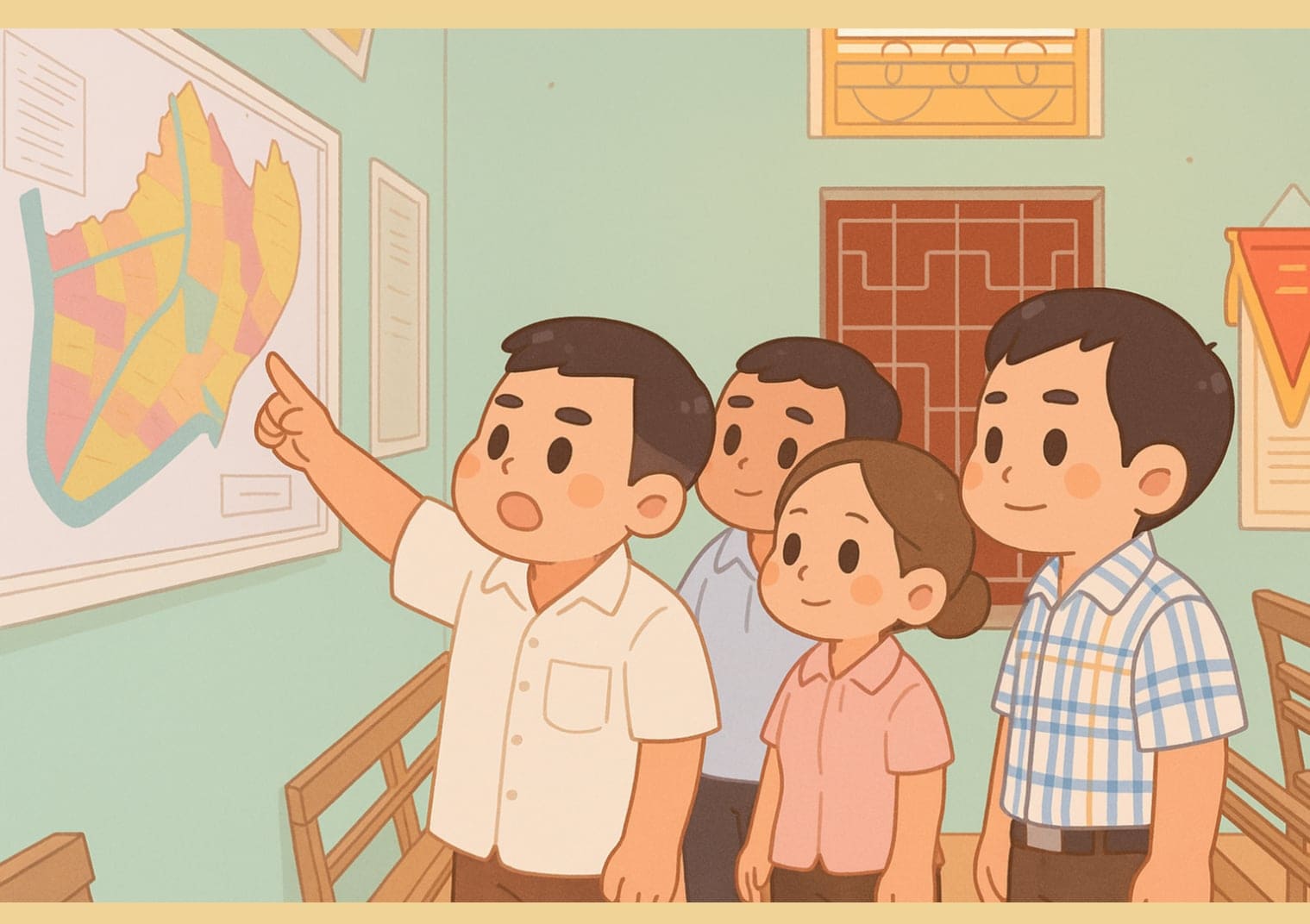 Regimen de subsidios para el Secretario de la celula del partido de la aldea el grupo vecinal. Grafico: Phuong Thao