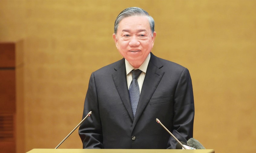 General Secretary To Lam gave a speech at the Conference on National application of the Resolutions of the Politburo on September 16, 2025. Photo: HAI NGUYEN