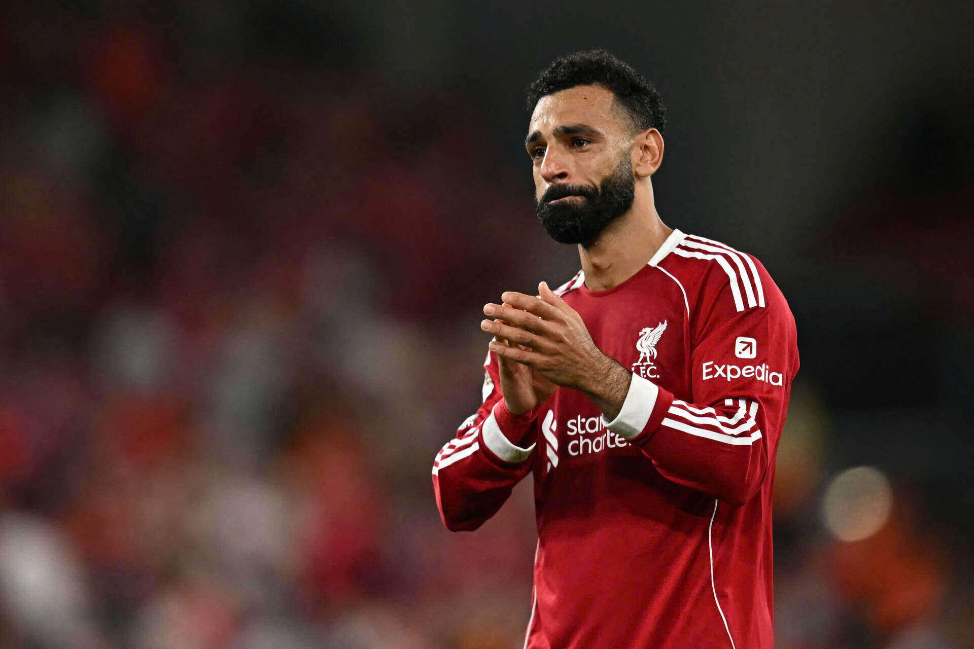 Salah vua gia han hop dong voi Liverpool vao nam ngoai.  Anh: AFP