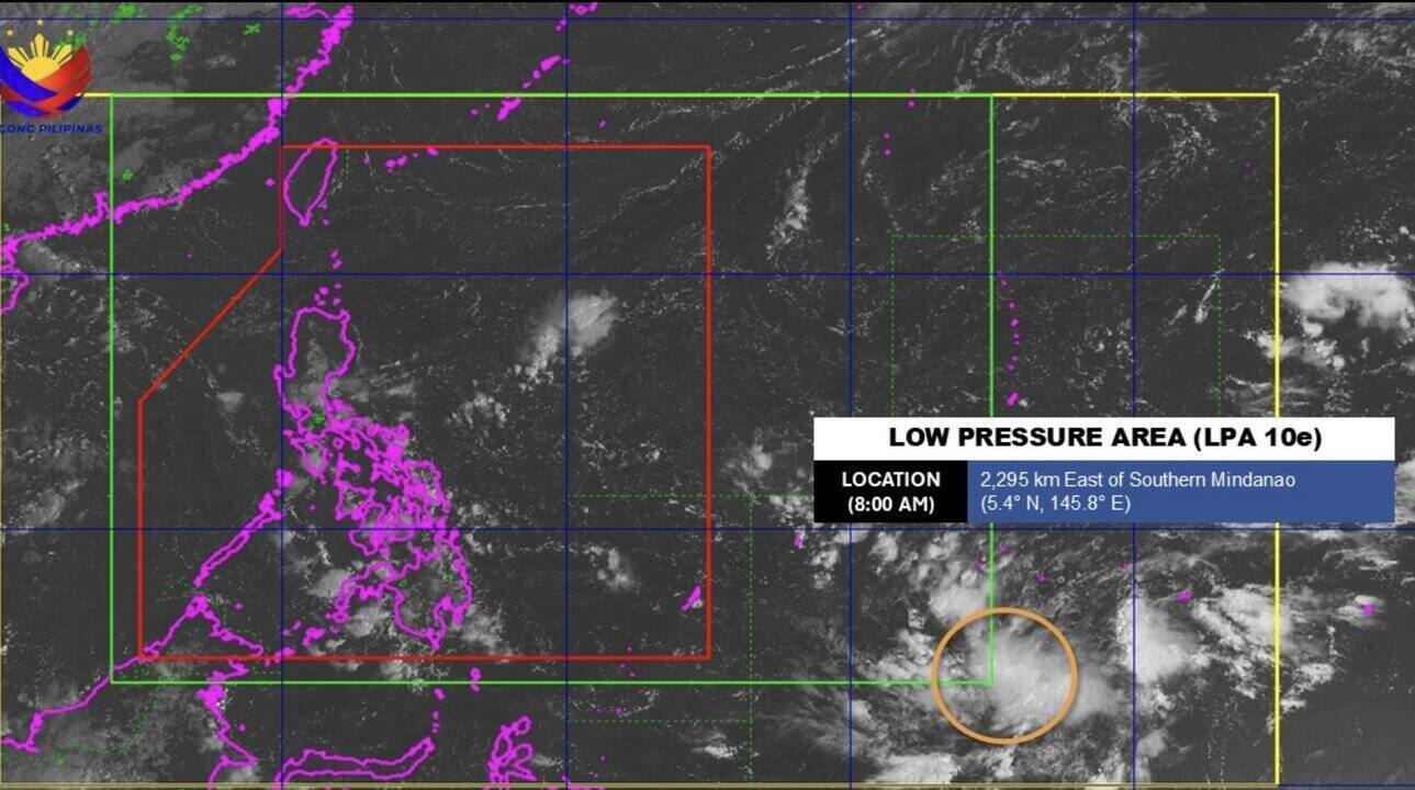 The low pressure near the Philippines is likely to strengthen into a storm, enter the East Sea and become storm No. 12. Photo: PAGASA