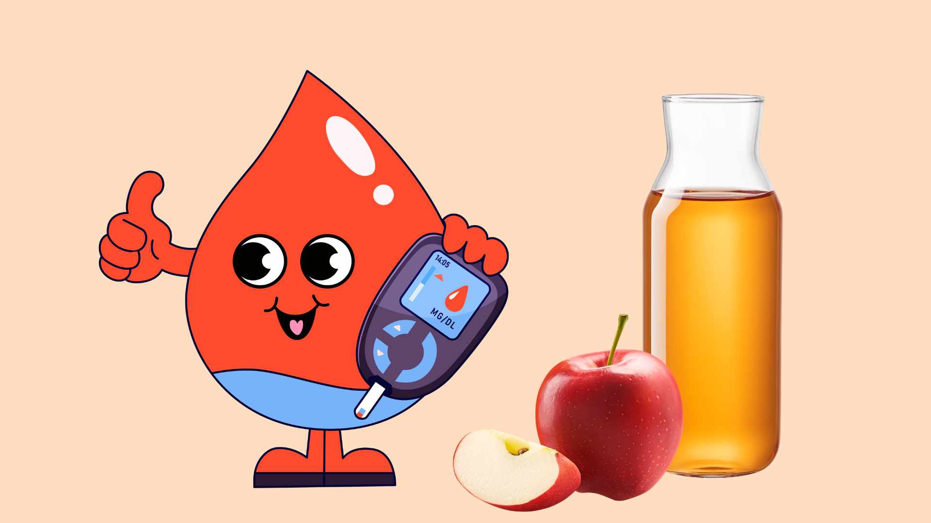 Drinking a spoonful of diluted apple cider vinegar before eating helps stabilize blood sugar. Graphic photo: Hoang Loc