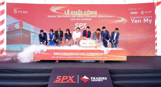 Khoi cong xay dung Trung tam phan loai hang hoa cua SPX Express tai Hung Yen. Anh: SPX Express