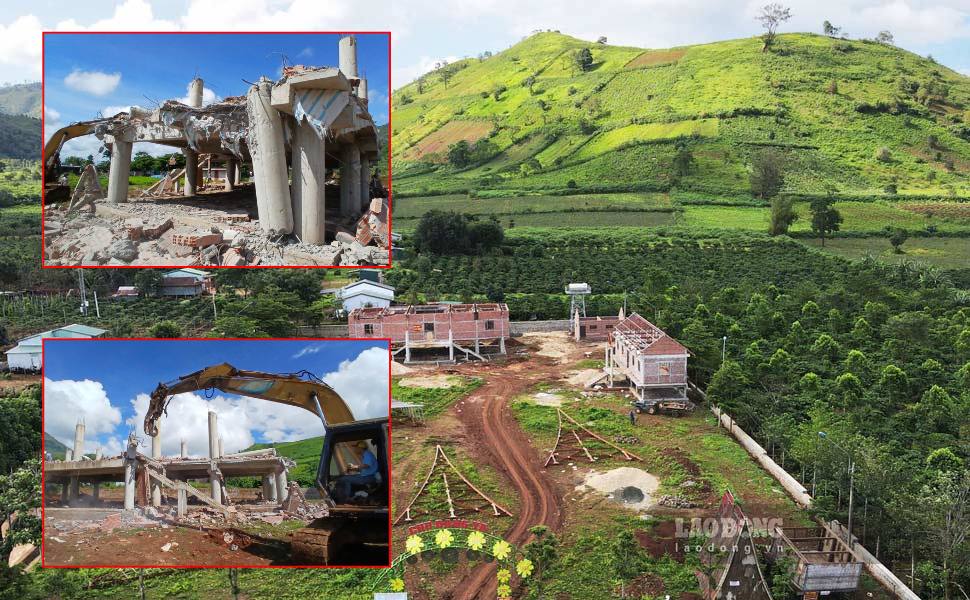 The Long Ho Project in Ia Gri village (Sea Ho commune, Gia Lai) was demolished. Photo: Hoai Phuong