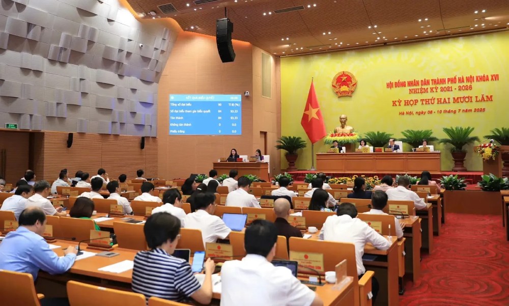 The 25th session of the Hanoi People's Council. Photo: Hanoi People's Council