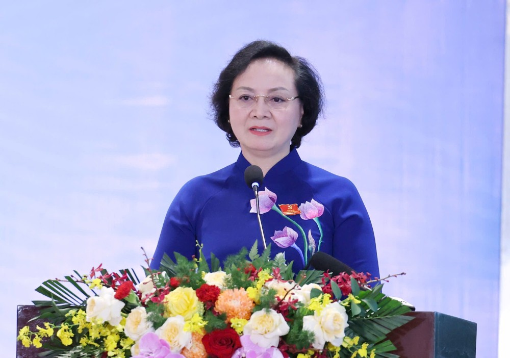 Minister of Home Affairs Pham Thi Thanh Tra clearly stated the restructuring according to job positions and improving the quality of the staff and civil servants. Photo: Hai Nguyen
