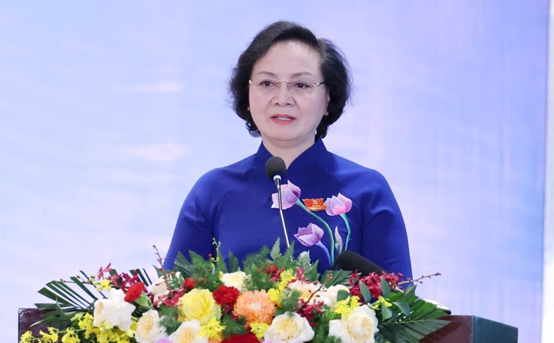 Minister of Home Affairs Pham Thi Thanh Tra clearly stated the restructuring according to job positions and improving the quality of the staff and civil servants. Photo: Hai Nguyen
