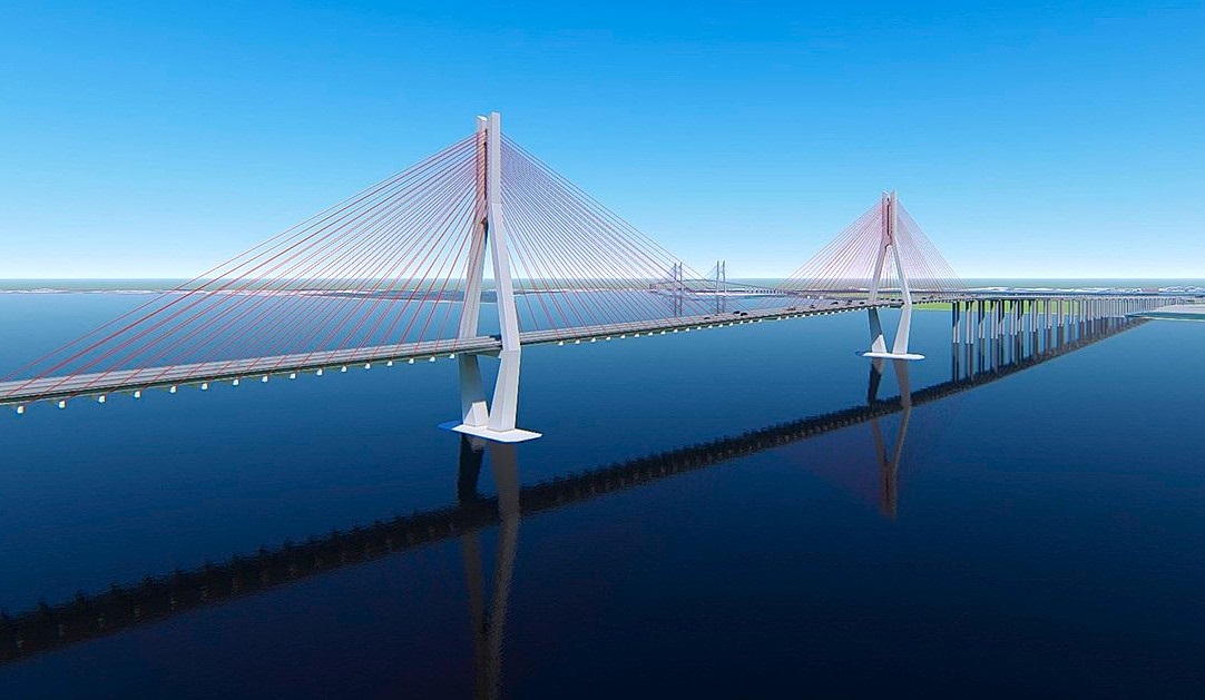 Perspective of Cat Lai cable-stayed bridge connecting Ho Chi Minh City and Dong Nai. Photo: Consulting unit