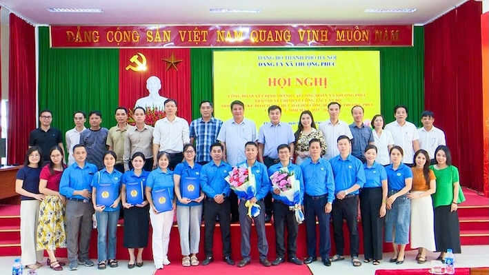 The Thuong Phuc Commune Trade Union was established and is implementing a plan to organize the 1st Congress, term 2025 - 2030. Photo: Trade Union