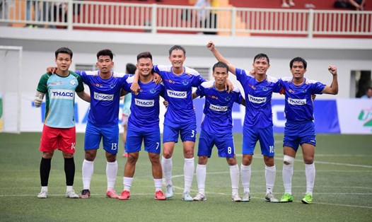 Đội Sacombank vô địch vòng loại phía Nam Giải bóng đá công nhân, viên chức Việt Nam 2025. Ảnh: Định Quang