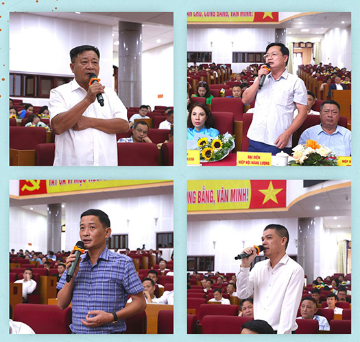 Cac doanh nghiep phat bieu kien nghi gui den lanh dao tinh Lai Chau. Anh: UBND tinh Lai Chau