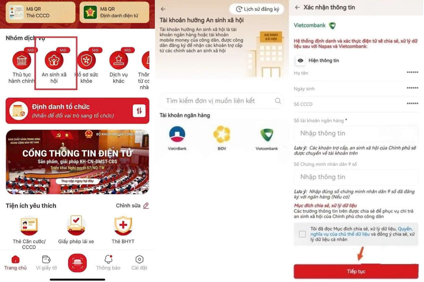 Check people's bank accounts on VNeID to clean up to serve social security payments. Photo: Pham Dong