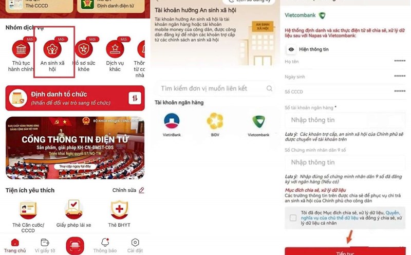 Check people's bank accounts on VNeID to clean up to serve social security payments. Photo: Pham Dong