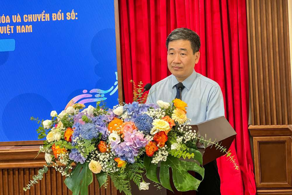 Chu tich Uy ban nhan dan phuong Cua Nam Nguyen Quoc Hoan phat bieu khai mac Hoi thao. Anh: Bo VHTTDL