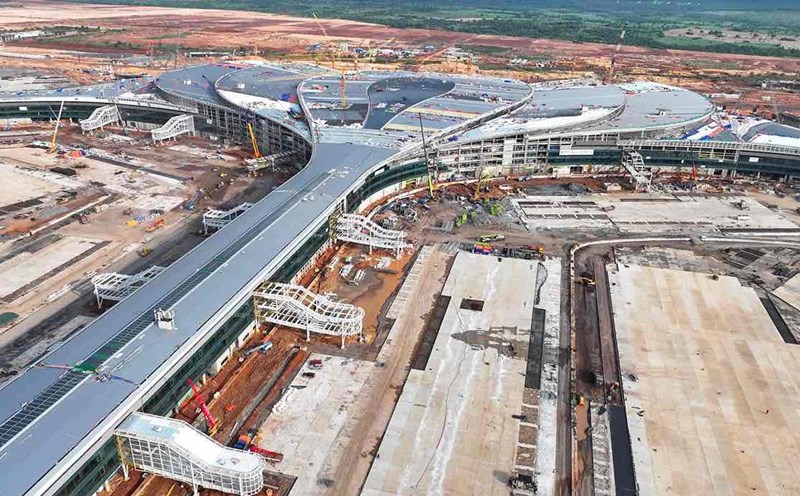 Construction of Long Thanh airport passenger terminal. Photo: HAC