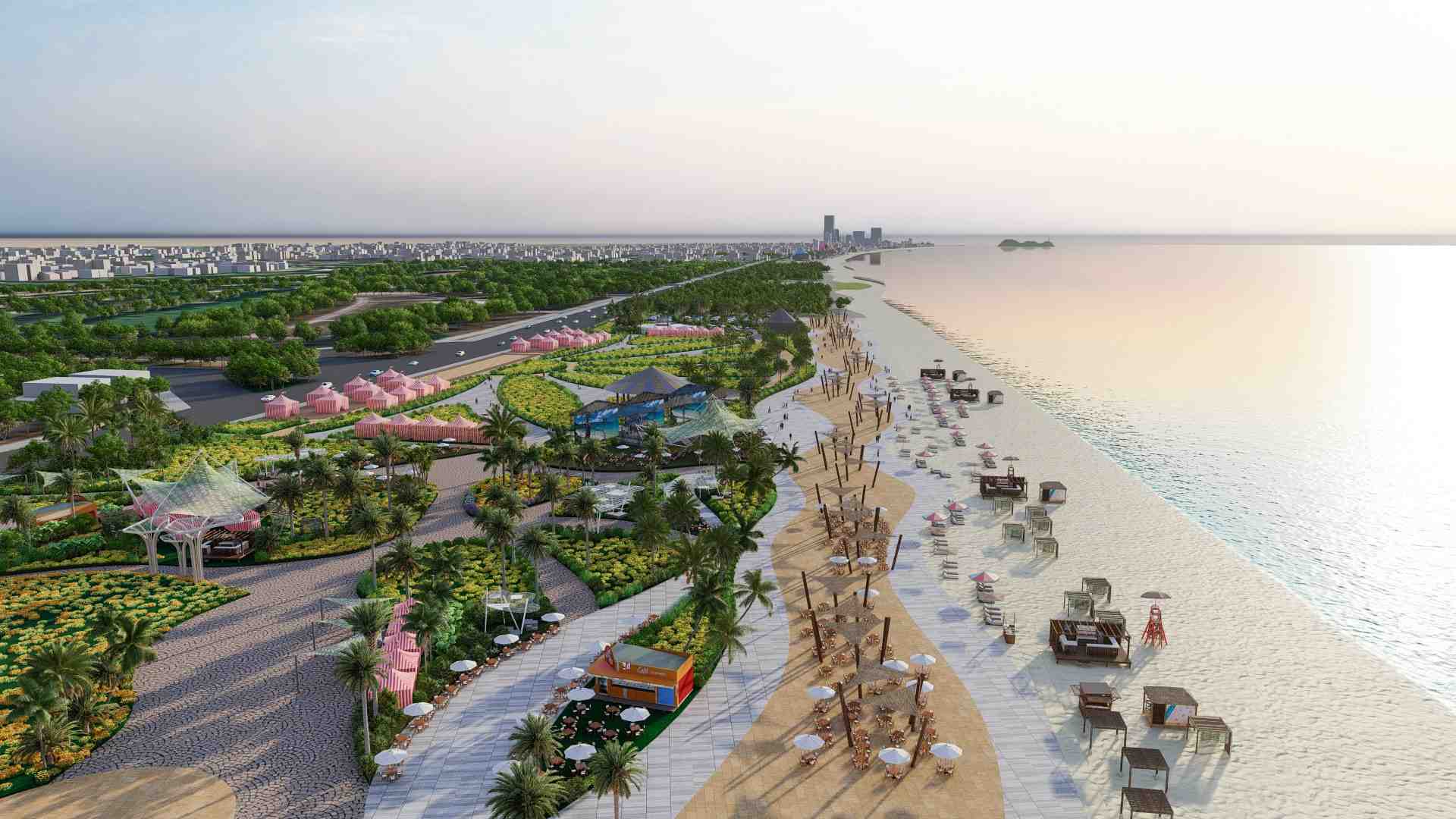 Phối cảnh dự án Khu lâm viên phía Đông đường Bình Minh (Cửa Lò, Nghệ An). Ảnh: Hiệp Cường