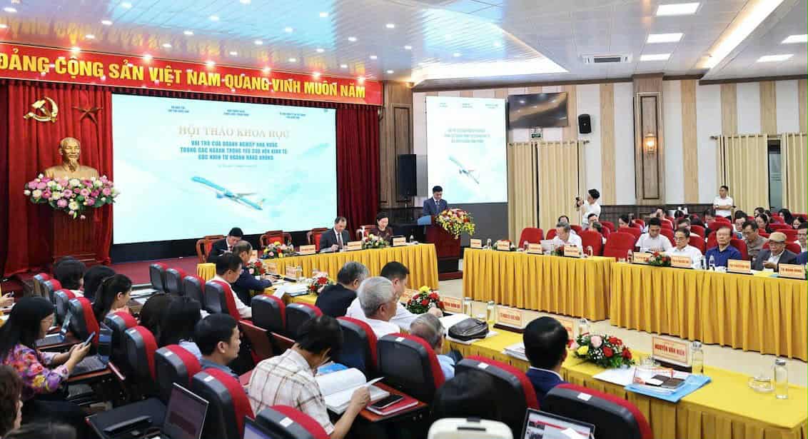 Toan canh buoi hoi thao vai tro cua doanh nghiep nha nuoc trong nganh kinh te, goc nhin tu nganh hang khong. Anh: Diep Anh