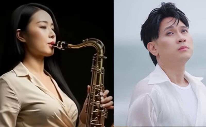 The MV sung by AI (left) and the MV made by Nguyen Vu (right) bring a different music listening experience to the song "Say a life for you". Photo from MV, provided by the artist