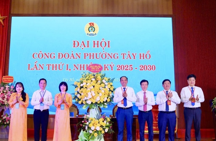 Tay Ho Ward Trade Union held the 1st Congress, term 2025 - 2030. Photo: CDP