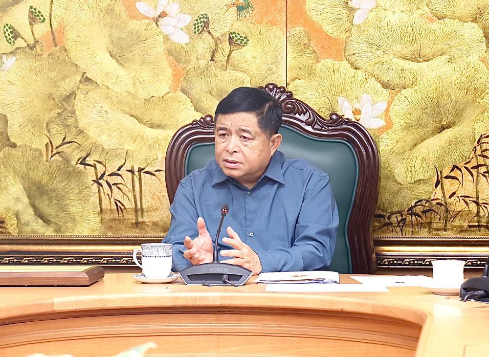 Pho Thu tuong Nguyen Chi Dung trao doi tai buoi tiep. Anh: VGP