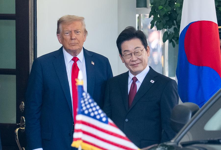 US President Donald Trump welcomed South Korean President Lee Jae Myung at the White House on August 25, 2025. Photo: Xinhua