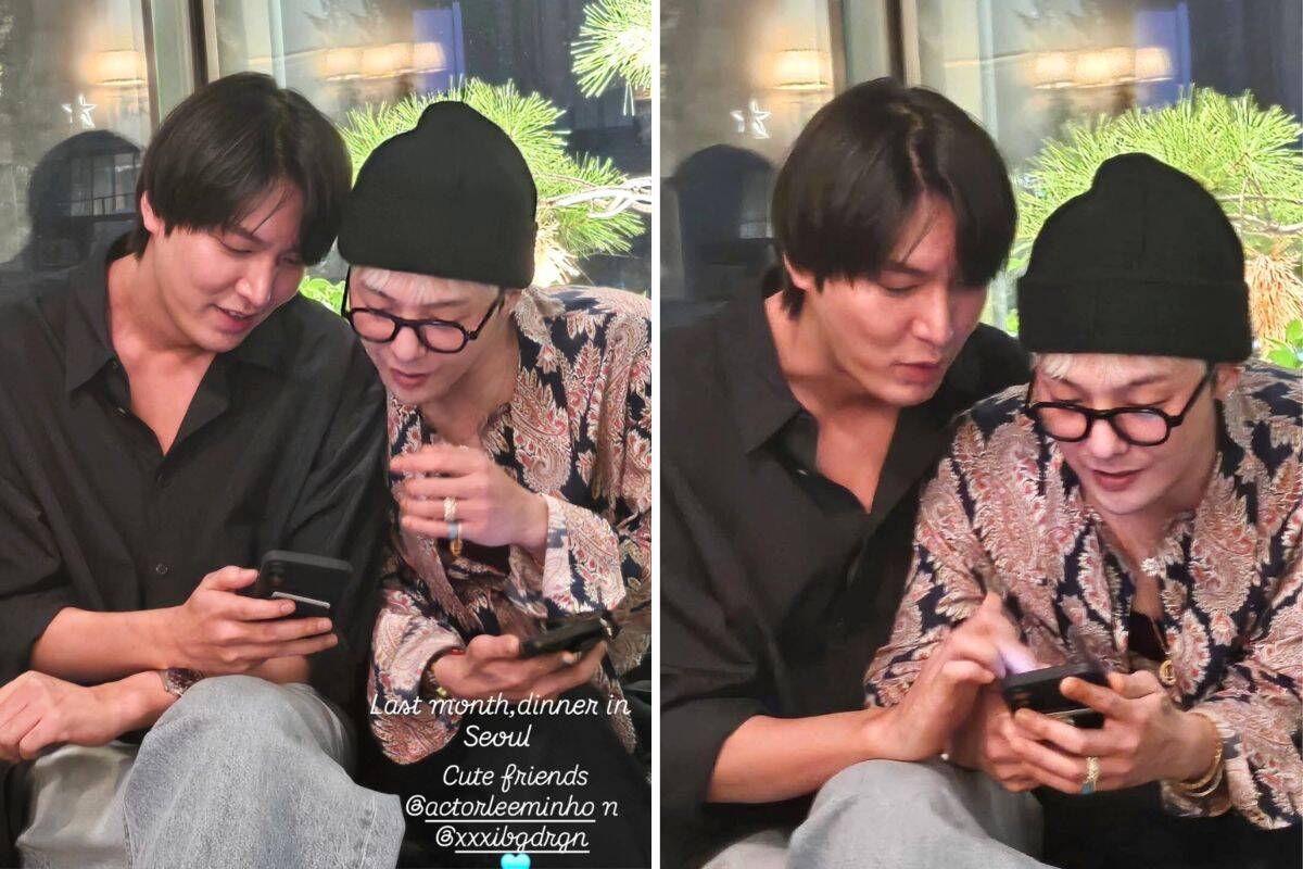 Lee Min Ho va G-Dragon tro chuyen than thiet. Anh: chup man hinh