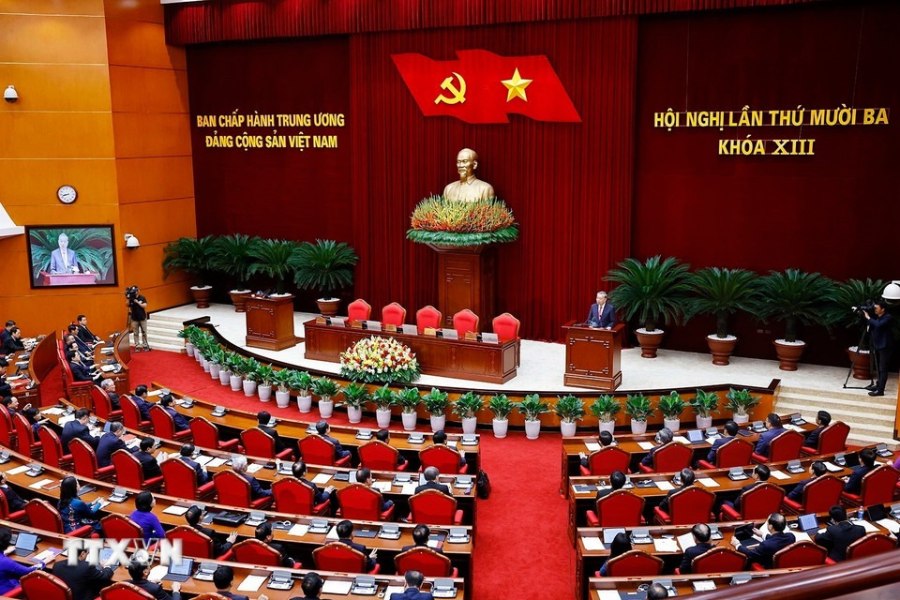Image of the closing session of the 13th Conference of the 13th Party Central Committee. Photo: VNA