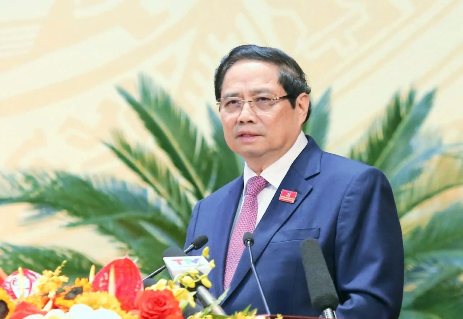 Thu tuong Pham Minh Chinh phat bieu chi dao Dai hoi. Anh: Xuan Hung