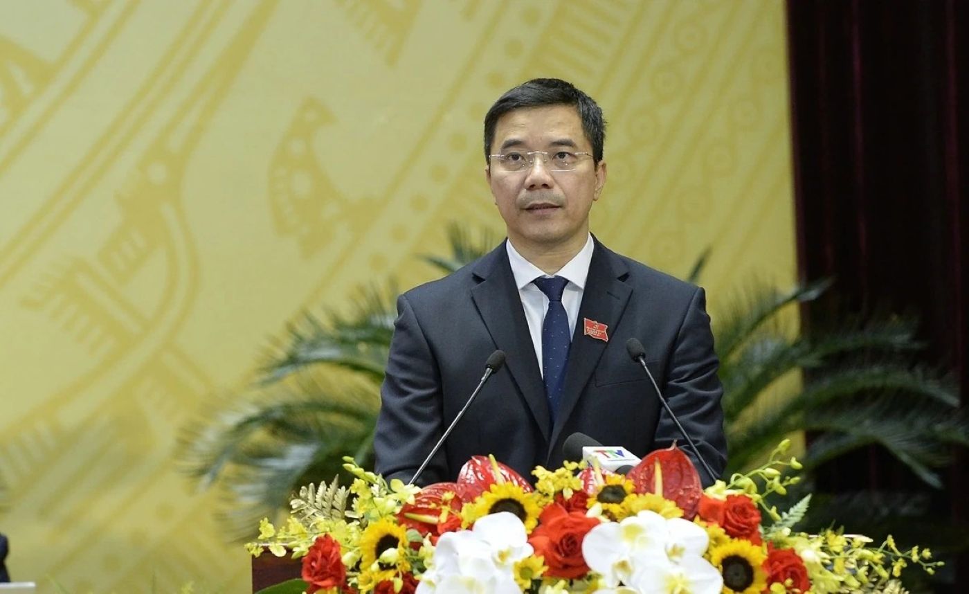 Pho Bi thu Thuong truc Tinh uy Thanh Hoa - ong Nguyen Hong Phong bao cao tai Dai hoi. Anh: Xuan Hung
