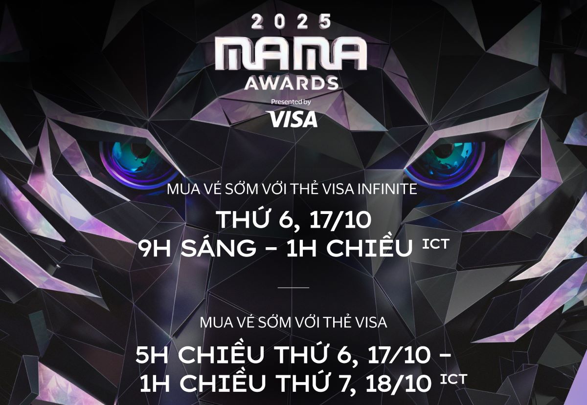 Visa vừa công bố chương trình ưu tiên mua vé sớm dành riêng cho chủ thẻ Visa toàn cầu để tham dự Lễ trao giải 2025 MAMA AWARDS - sự kiện K-pop số 1 thế giới do CJ ENM tổ chức hằng năm. Ảnh: Visa
