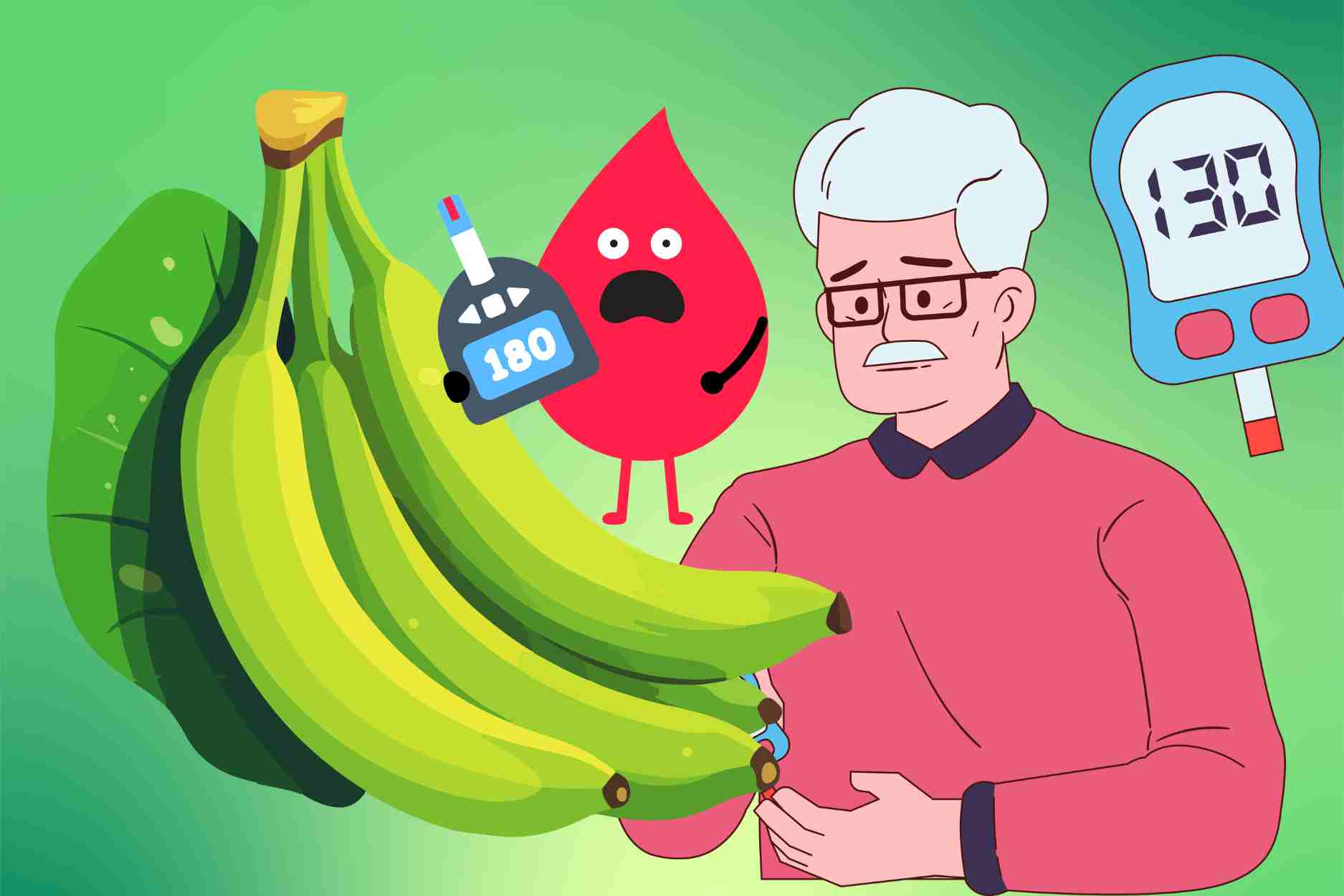 The safest amount of green bananas for people with high blood sugar