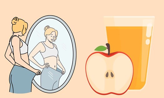 Giấm táo được xem là “thần dược” giảm cân tự nhiên. Ảnh đồ họa: Hoàng Lộc