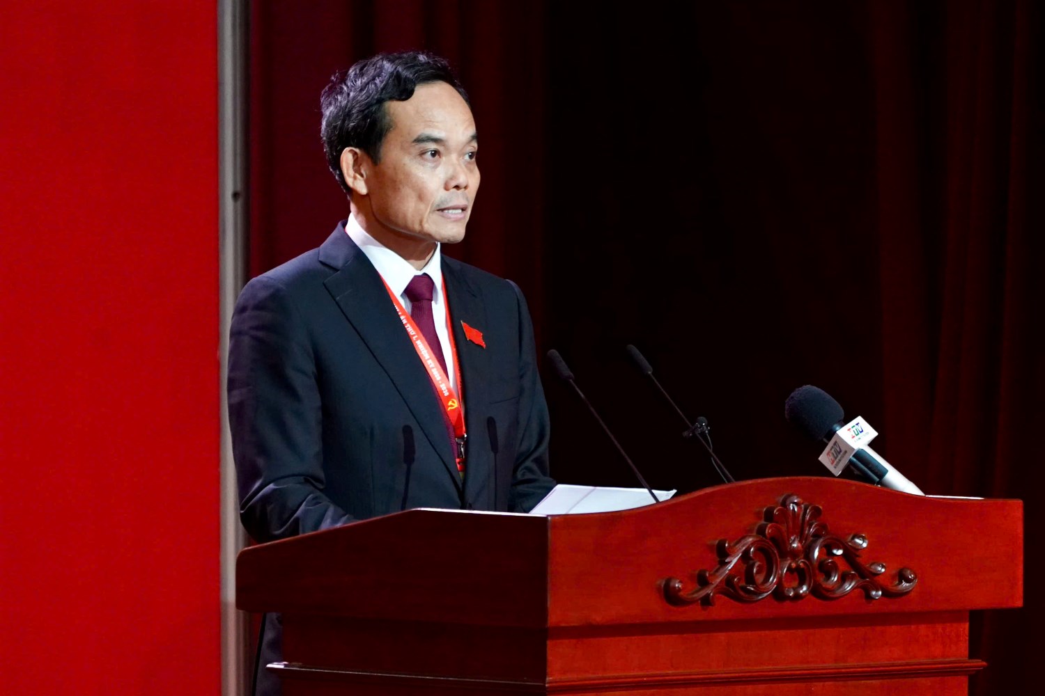 Bi thu Thanh uy TPHCM Tran Luu Quang phat bieu be mac Dai hoi. Anh: Ban To chuc Dai hoi