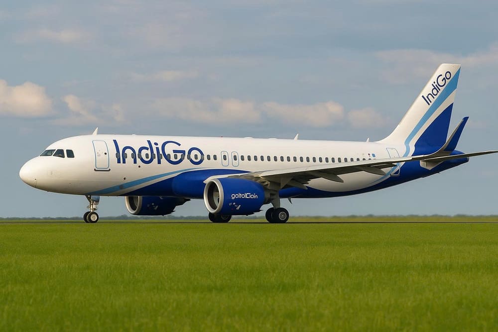 Máy bay Airbus A321neo của Hãng hàng không Indigo sẽ chính thức khởi hành từ Hà Nội đến New Delhi vào tháng 12.2025. Ảnh: Thanh Sơn 