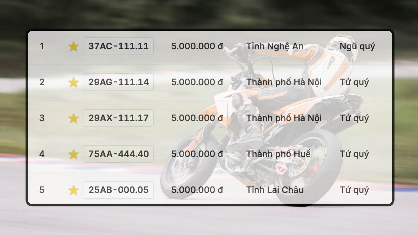 Nhieu bien so xe may dep co trong phien dau gia ngay 16.10-17.10. Do hoa: Hao Thien