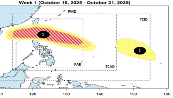 Du bao bao, ap thap tu ngay 15-21.10. Anh: PAGASA