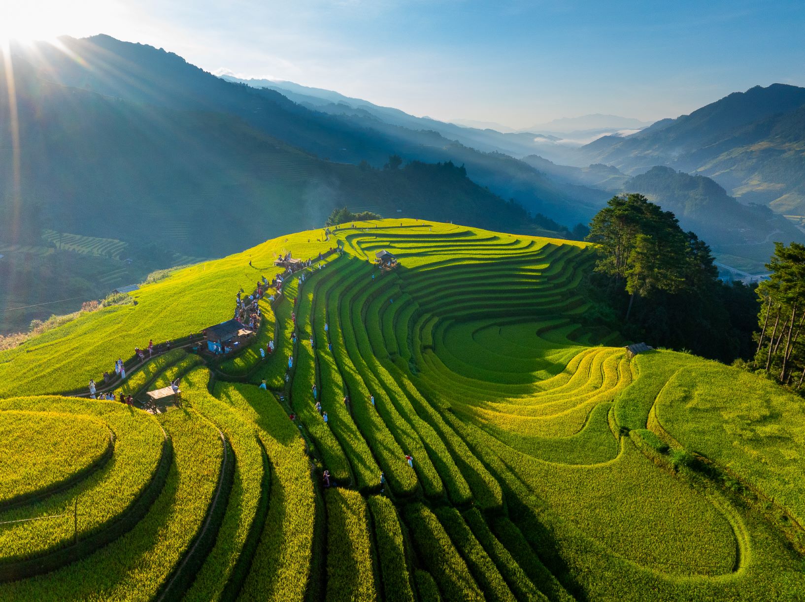 Lịch trình du lịch Mù Cang Chải không bao giờ thiếu điểm tham quan đồi Móng Ngựa. Tháng 9 vừa rồi khách lên hàng trăm người mỗi ngày tới check-in, sau bão số 10, 11 đã vắng vẻ hơn tuy nhiên lúa vẫn còn rất đẹp. Sang giữa tháng 10, thời tiết Mù Cang Chải ít mưa, đường sá đã thông suốt, thuận lợi để lên lịch ngắm lúa chín cuối mùa.