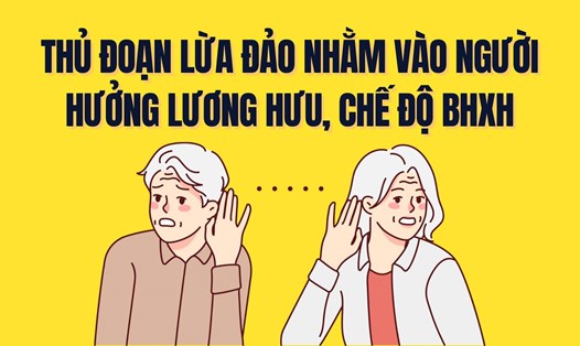 Loạt chiêu trò, thủ đoạn lừa đảo nhằm vào người hưởng lương hưu, chế độ bảo hiểm xã hội. Đồ họa: Trà My