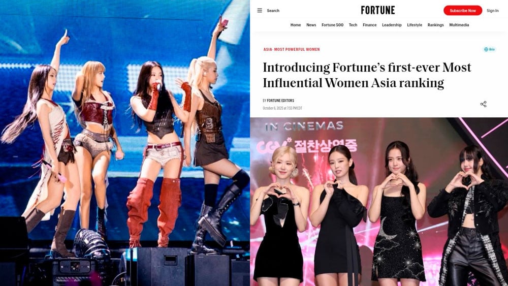 Blackpinkがアジアで最も影響力のある女性のランキングをリード。写真:ロッテ、スクリーンショット.