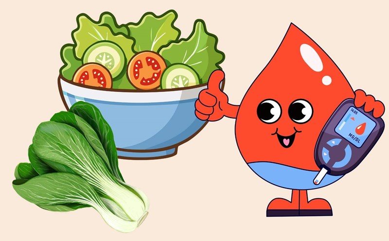 Revealing green vegetables that help control blood sugar. Graphics: Linh Dan
