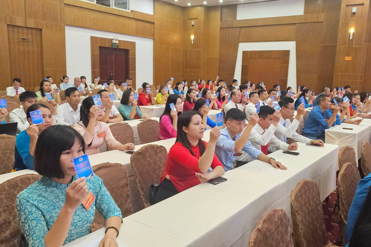 Cac dai bieu bieu quyet thong qua Nghi quyet Dai hoi. Anh: Doan Hung
