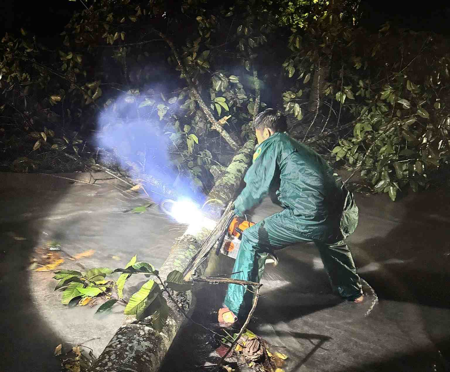 Dau Tieng xaで竜巻が発生し、緑地が倒壊しました。写真:Dau Tieng xa軍事司令部