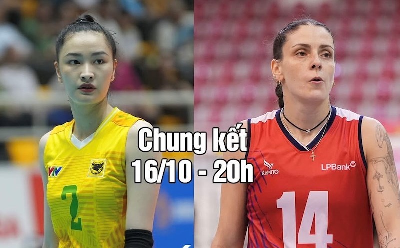 VTV Binh Dien Long An and LPB Ninh Binh met in the final of the national volleyball championship. Photo: BCVN
