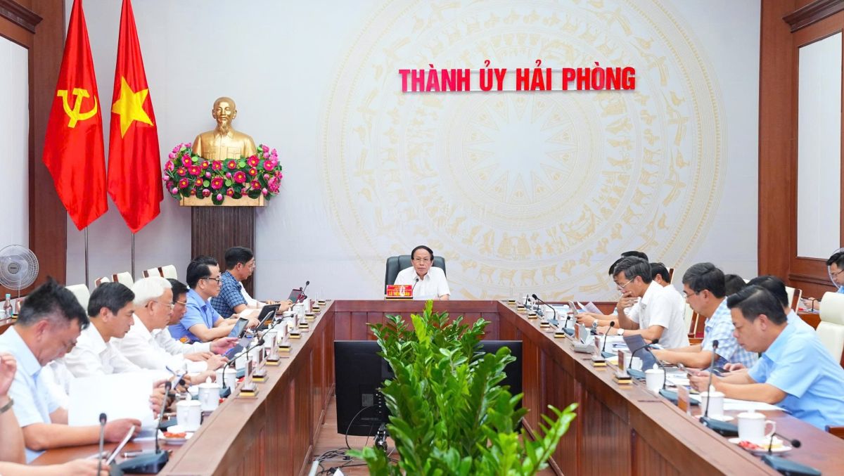 하이퐁 시당위원회는 추가 수입 지출을 규정하는 결의안 발표에 대한 의견을 제시했습니다. 사진: 하이퐁 전자 정보 포털