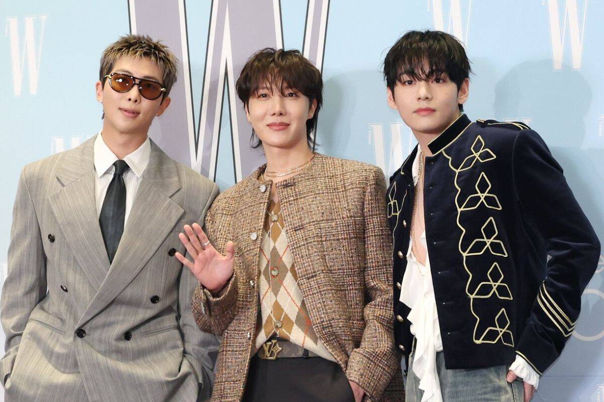 K KoreaイベントでのRM、J-Hope、VのBTSグループ。写真:ビデオカット