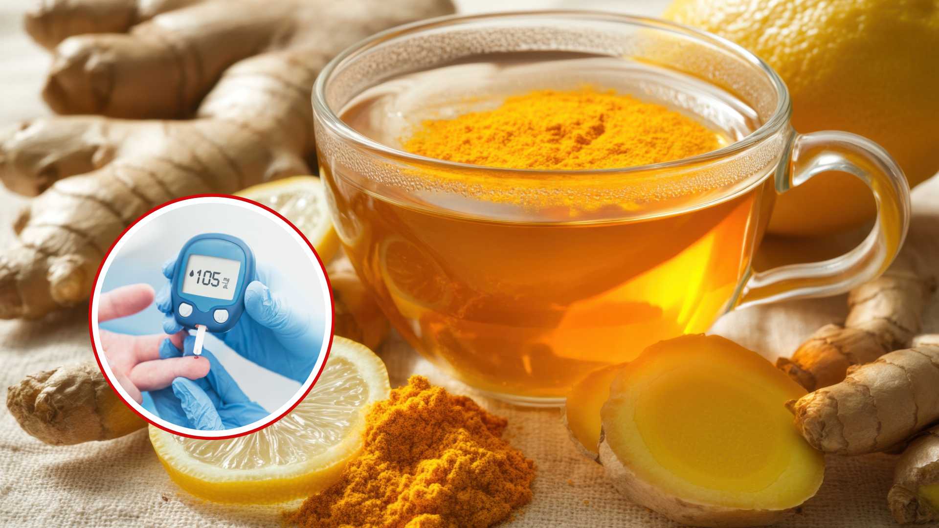 Turmeric tea, a natural drink that helps control blood sugar at home. Graphics: Viet Hoang